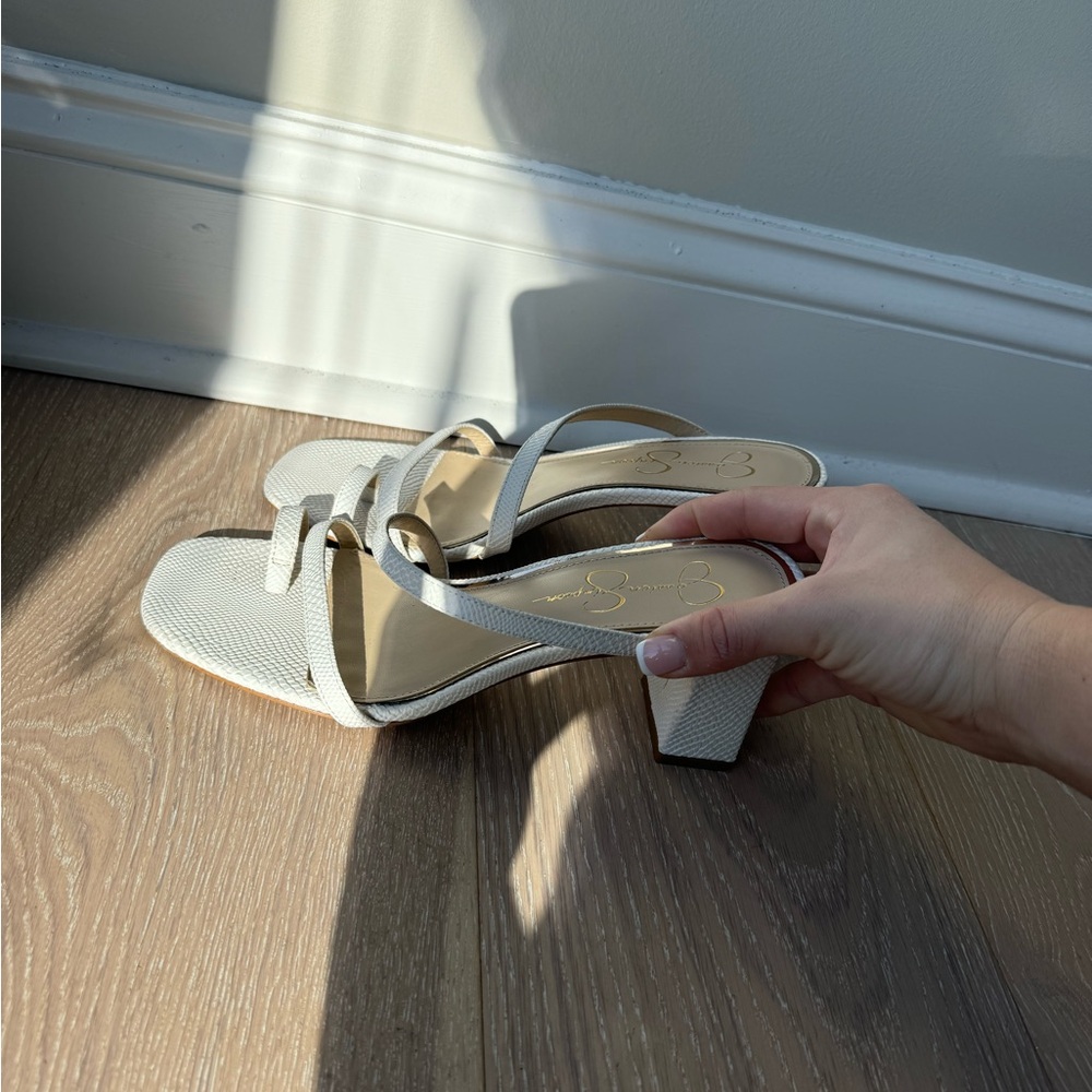Jessica Simpson brand mini white kitten heels! So cute